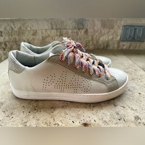 P448 John Cream Sneakers with Perforated Design
